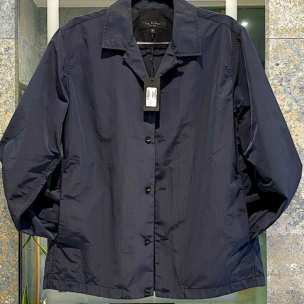 NWT Rag and Bone Finlay Black Water Resistant Shirt Size S